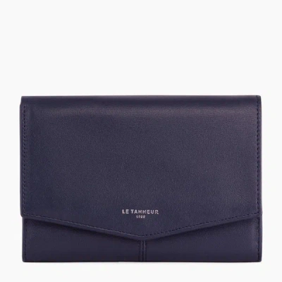 Le Tanneur Small Zipped Charlotte Smooth Leather Wallet In Blue