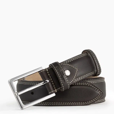 Le Tanneur Ceinture Homme Avec Boucle Carrée Martin En Cuir Lisse In Brown