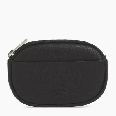 Le Tanneur Zipped Charles Pebbled Leather Coin Wallet In Black