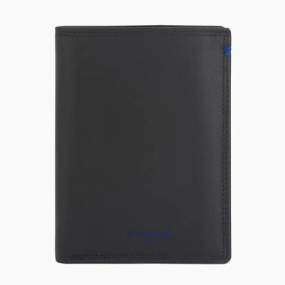 Le Tanneur Zipped Pocket And 2 Shutters Martin Smooth Leather Wallet In Black