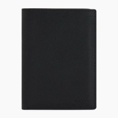 Le Tanneur Zipped Pocket Charles Pebbled Leather Wallet In Black