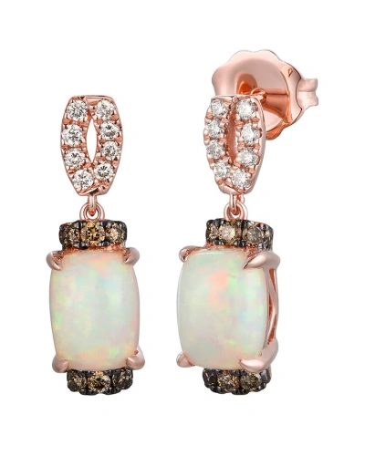 Le Vian Neopolitan Opal 14k Rose Gold 1.27 Ct. Tw. Diamond & Opal Drop Earrings In Pink/rose Gold Tone/gold Tone
