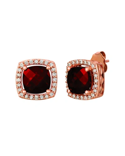 Le Vian Pomegranate Garnet 14k Rose Gold 5.98 Ct. Tw. Diamond & Garnet Studs In Pink/rose Gold Tone/gold Tone