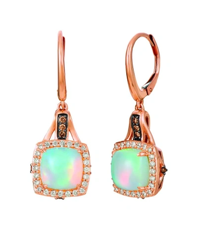 Le Vian Neopolitan Opal 14k Rose Gold 2.73 Ct. Tw. Diamond & Opal Dangle Earrings In Multi
