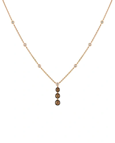 Le Vian Chocolate Diamonds 14k Rose Gold 1.17 Ct. Tw. Diamond Drop Pendant Necklace
