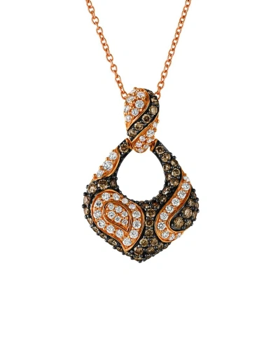Le Vian Chocolate Diamonds 14k Rose Gold 0.82 Ct. Tw. Diamond Drop Pendant