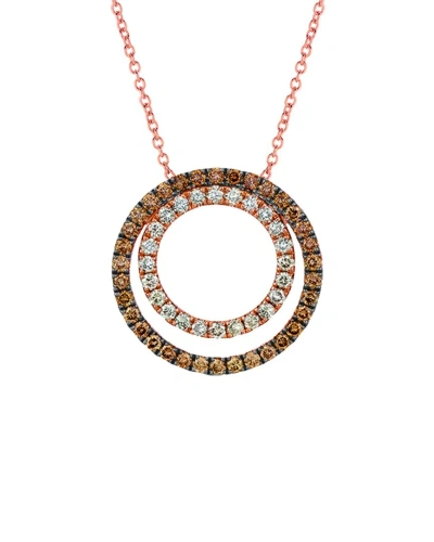 Le Vian Chocolate Diamonds 14k Rose Gold 0.84 Ct. Tw. Diamond Circle Pendant In Multi