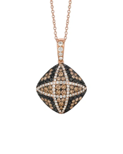 Le Vian Exotics 14k Rose Gold 1.07 Ct. Tw. Diamond Drop Pendant In Pink/rose Gold Tone/gold Tone