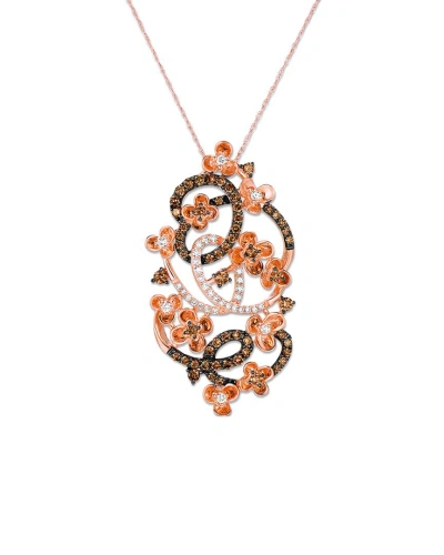 Le Vian Chocolate Diamonds 14k Rose Gold 1.18 Ct. Tw. Diamond Drop Pendant