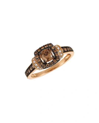 Le Vian Chocolate Solitaire 14k Rose Gold 0.85 Ct. Tw. Diamond Half-eternity Cocktail Ring In Multi