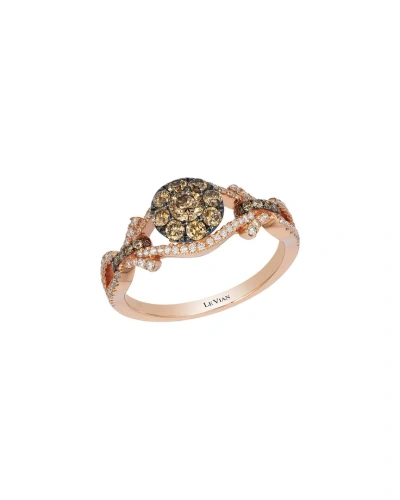 Le Vian Chocolate Cluster 14k Rose Gold 0.75 Ct. Tw. Diamond Half-eternity Cocktail Ring In Multi