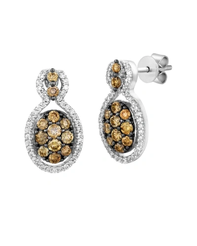Le Vian Chocolate Cluster 14k 1.07 Ct. Tw. Diamond Drop Earrings In Metallic