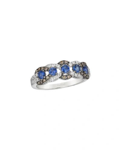 Le Vian Blueberry Sapphire 14k 0.87 Ct. Tw. Diamond & Sapphire Half-eternity Stackable Ring In Multi