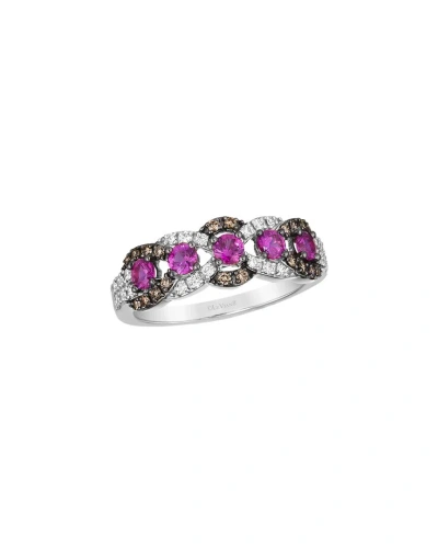 Le Vian Passion Ruby 14k 0.93 Ct. Tw. Diamond & Ruby Half-eternity Stackable Ring In Multi