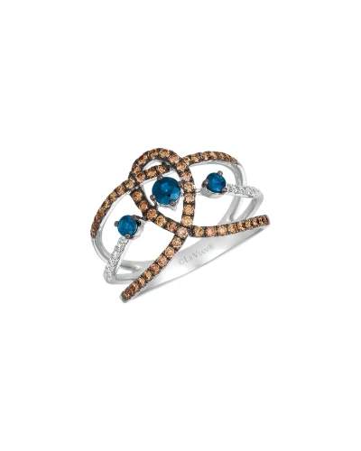 Le Vian Blueberry Sapphire 14k 0.82 Ct. Tw. Diamond & Sapphire Half-eternity Cocktail Ring In Metallic