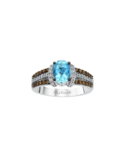 Le Vian Sea Blue Aquamarine 14k 1.48 Ct. Tw. Diamond & Aquamarine Half-eternity Cocktail Ring