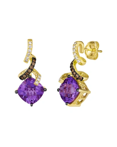 Le Vian Grape Amethyst 14k 4.23 Ct. Tw. Diamond & Amethyst Drop Earrings In Gold