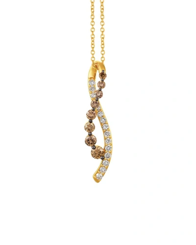 Le Vian Chocolate Diamonds 14k 0.87 Ct. Tw. Diamond Drop Pendant In Gold