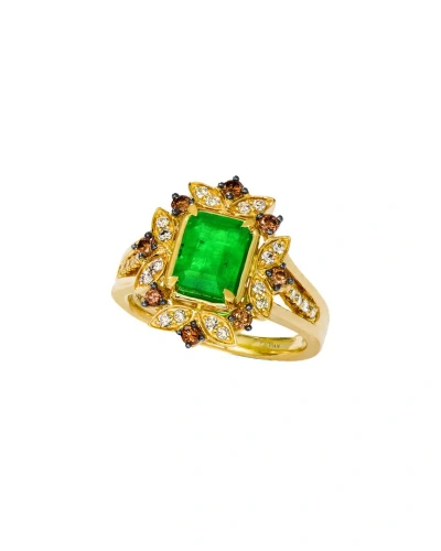 Le Vian Costa Smeralda Emeralds 14k 1.67 Ct. Tw. Diamond & Emeralds Half-eternity Cocktail Ring In Green
