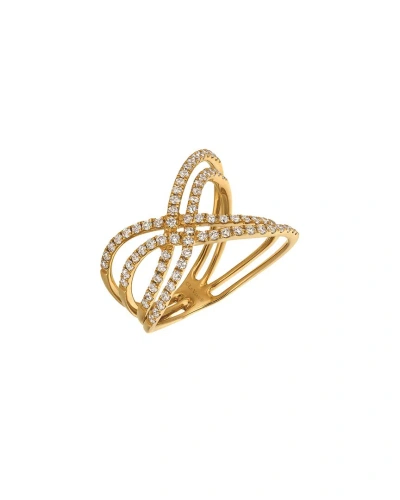 Le Vian Vanilla And Honey Gladiator 14k 0.64 Ct. Tw. Diamond Half-eternity Cocktail Ring In Gold