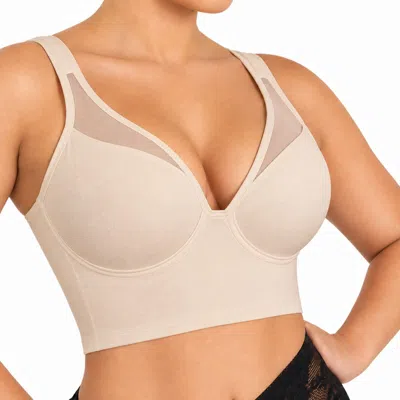 Lechery ® X Yahaira Longline Plunge Bra Smoother In Neutral