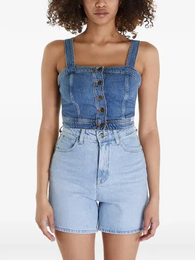 Lee First Rainfall Panelled Button-front Tank Top In Blue