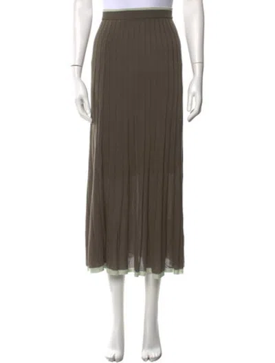 Pre-owned Lee Mathews Midi Length Skirt In Green