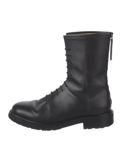 Pre-owned Legres Leather Lace-up Boots In Black