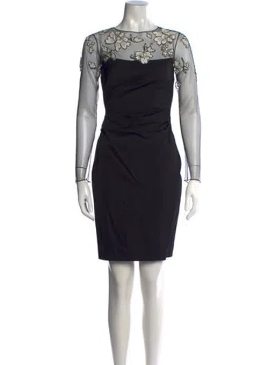 Pre-owned Lela Rose Nylon Mini Dress In Black