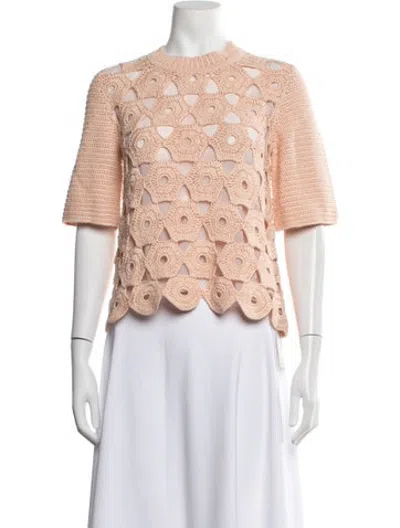 Pre-owned Lela Rose Patterned Mock Neck Sweater In Pink