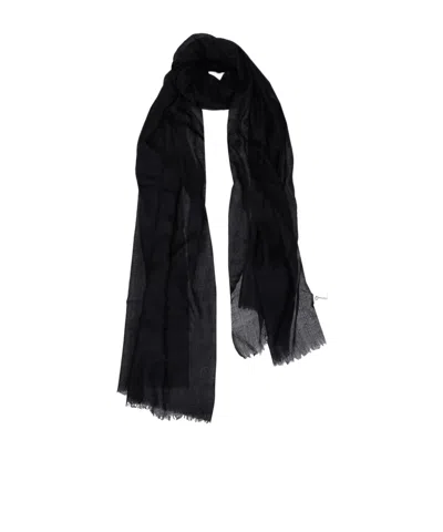 Lela Rose Sheer Frayed Scarf In Pattern
