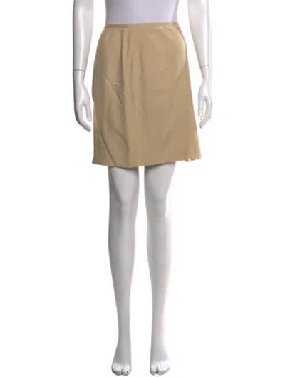 Pre-owned Lela Rose Silk Mini Skirt In Neutrals