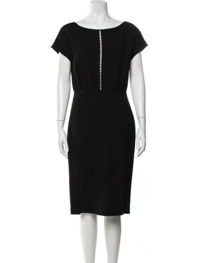 Pre-owned Lela Rose Wool Knee-length Dress In Black