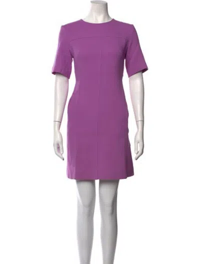 Pre-owned Lela Rose Wool Mini Dress In Purple
