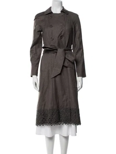 Pre-owned Lela Rose Wool Trench Coat In Neutrals
