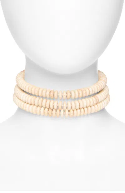 Lele Sadoughi Diana Triple Row Choker In Neutral