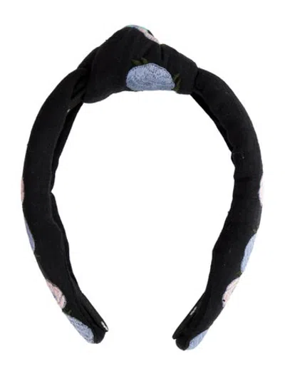 Pre-owned Lele Sadoughi Pattern Print Cotton Blend Hairband In Blue
