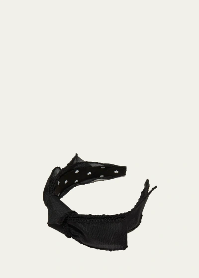 Lele Sadoughi Shirley Sheer Bow Headband In Black