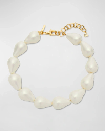 Lele Sadoughi Wilma Imitation Pearl Necklace In 14k Gold Plated, 16 In White