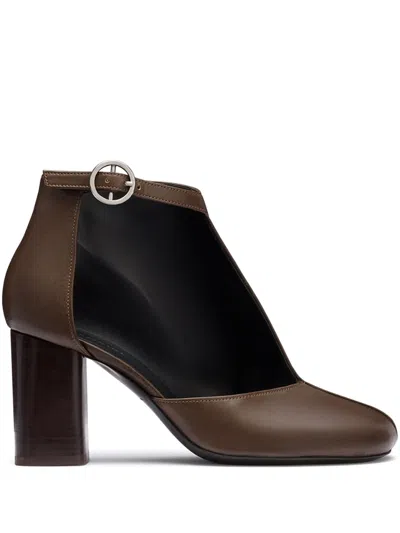 Lemaire 80mm Cut-out Ankle Boots In Brown