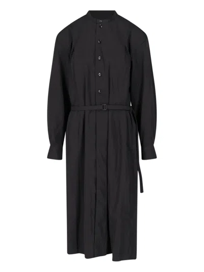 Lemaire Belted Shirt Dress In Black