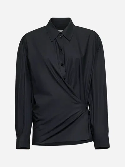 Lemaire Black Straight Collar Twisted Shirt
