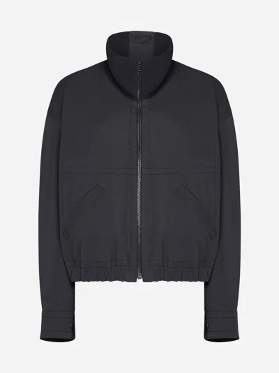 Lemaire Double Layer Cotton Blouson In Anthracite Grey