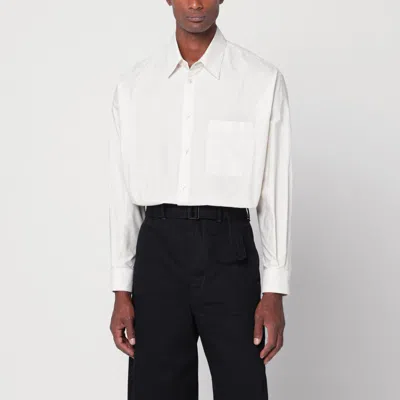 Lemaire Ivory Cotton And Silk Shirt In White