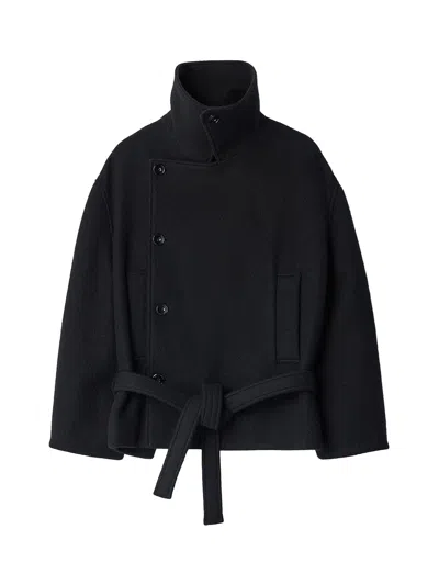 Lemaire Short Wrap Coat Black