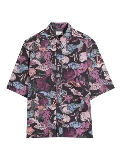 Lemaire Short-sleeve Shirt In Black