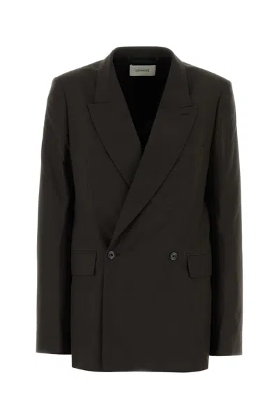 Lemaire Twill Blazer With Tailored Structure In Brown