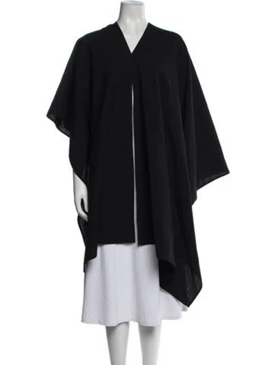 Pre-owned Lemaire Virgin Wool V-neck Top In Black