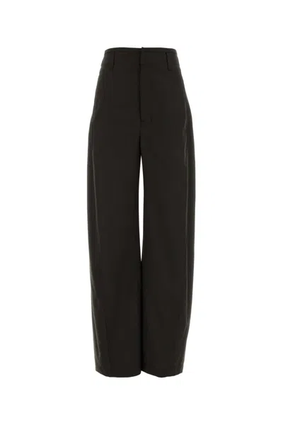 Lemaire Wide-leg Gabardine Trouser In Black