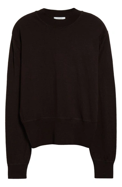 Lemaire Wool Blend Crewneck Sweater In Pecan Brown